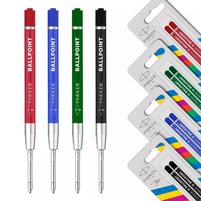 Parker Quinkflow Ballpoint Pen Refill Black / Blue / Red / Green, Fine or Medium