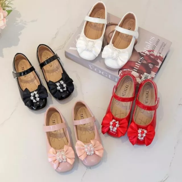 Scarpe in pelle neonata principessa fiocco festa matrimonio Mary jane bambine Regno Unito