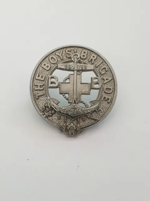 Vintage Old The Boys Brigade Post 1927 Glengarry Metal Cap Badge, type 2