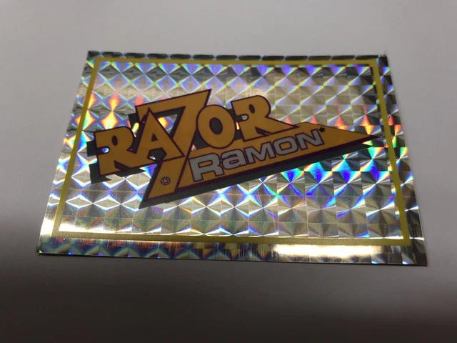 RARO WWF RAZOR RAMON Sticker Hologram Merlin #32 WWE 93 Modellino ...