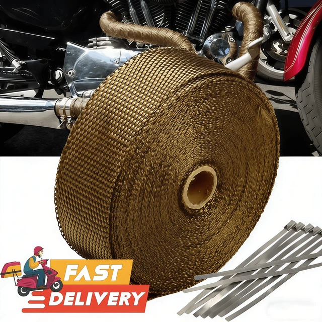 GEARZAAR 2 X 5M Silver Exhaust Heat Wrap – High Temp Manifold Downpipe Bandage Tape, 5cm Width, 5 Year Warranty