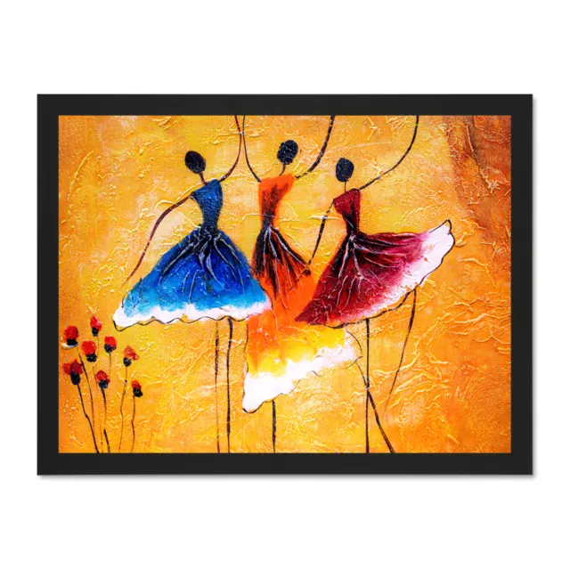 Ballet Dancers Painting Framed Wall Art Print 18X24 In