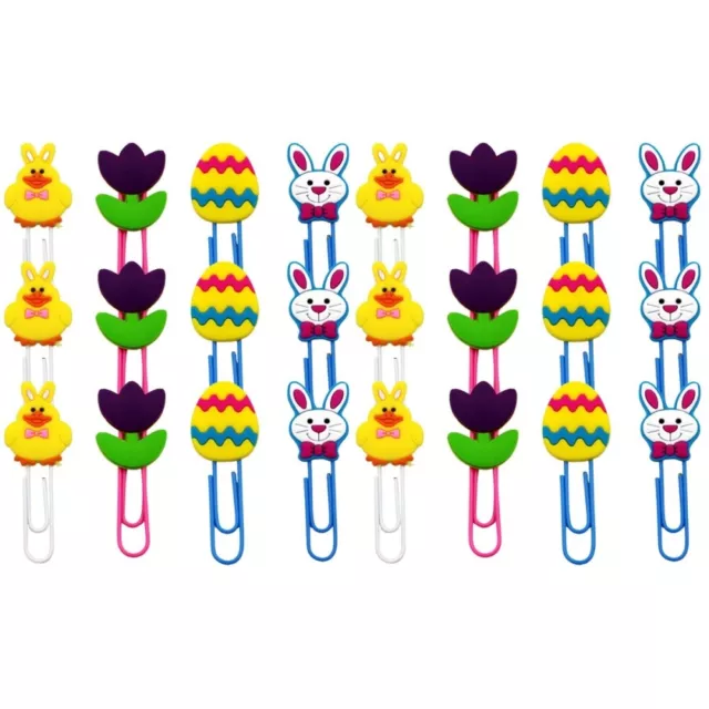 24 Pcs Easter Paper Clips for Note Animal Stationery Cartoon