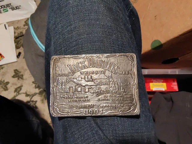 Jack Daniels Belt Buckle Vintage Shelf Antiquity Antique Used Jewelry