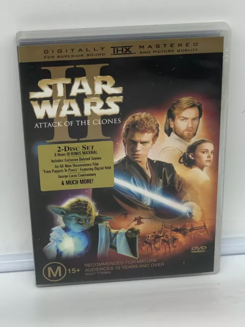 Star Wars - Episode II - Attack Of The Clones 2 Discs (DVD, 2002) VGC Region 4
