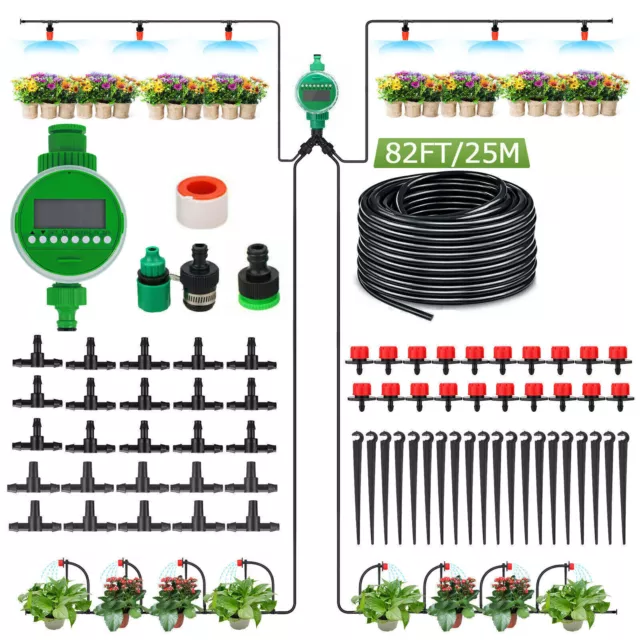 50M/100M Automatisch Bewässerungssysteme Set Sprinkler Garten Bewässerung Timer