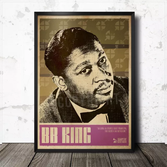 B.B. King Blues Art Poster Howlin' Wolf John Lee Hooker Lead Belly Muddy Waters