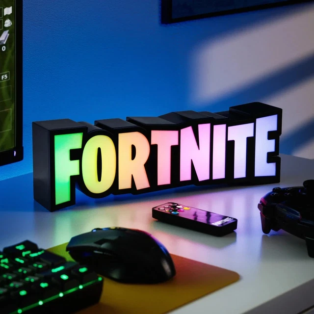 Html Olors FORTNITE LOGO LIGHT LED Color Changing Gaming Room Decor Desk Night ...