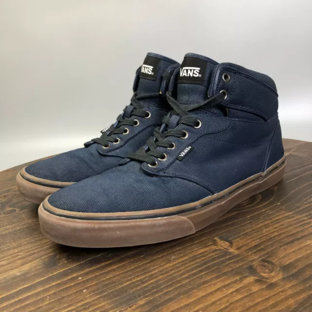 VANS ATWOOD MENS Size 11 Blue Canvas High Top Skate Shoes Sneakers