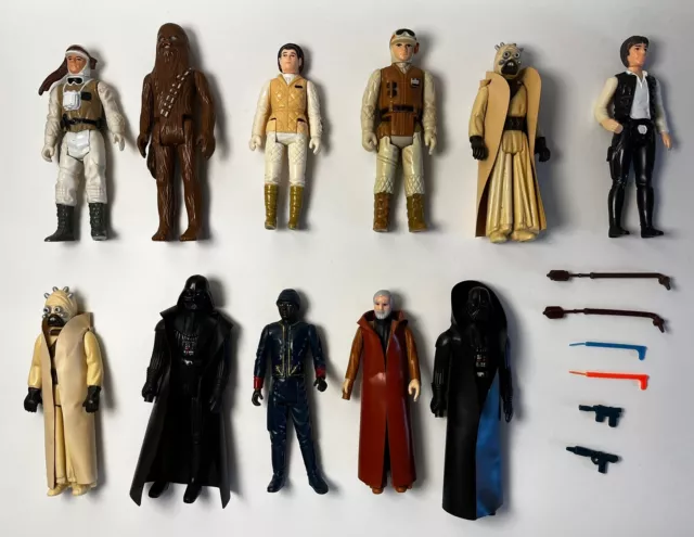 Star Wars vintage Konvolut 11 Figuren PBP inklusive Waffen und Mäntel