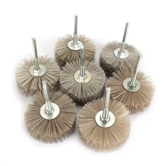 80mm Abrasive Nylon Wheel Brush With 6mm Shank For Wood Metal Polishing 80-600#