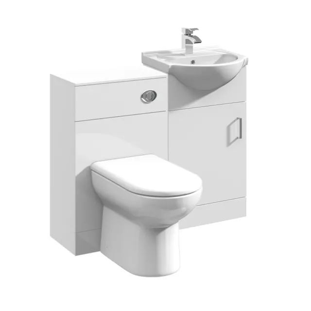 Bathroom 950mm Basin Vanity Unit & Sink Back to Wall Toilet Cabinet BTW Modern