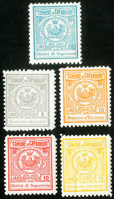 Italy Stamps MH VF Capannori Lot of 5 Revenues