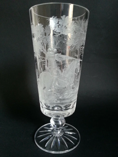Vase Bulle En Cristal Taillé Et Gravé - Style Bohème Des Années 1960 - France - Bon état