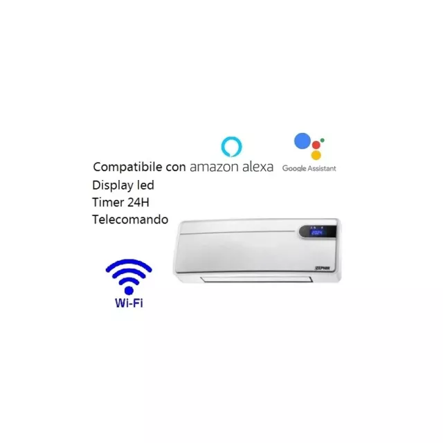 TERMOCONVETTORE CERAMICO DA parete Wi-fi compatibile Google Assistant   Al EUR 69,00 - PicClick IT