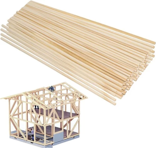 Bestomrogh 100 Stück Holzstäbchen Balsaholz Naturquadrat...