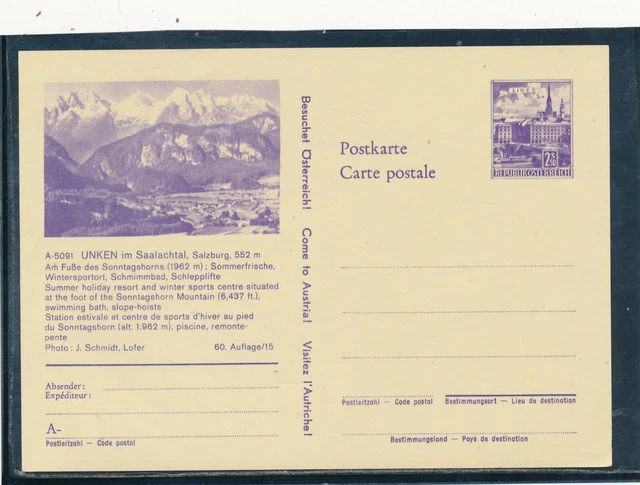2,50 Bauten Bildpost-Karte Unken im Saalachtal, 60. Auflage, ungebraucht  (BPK5)