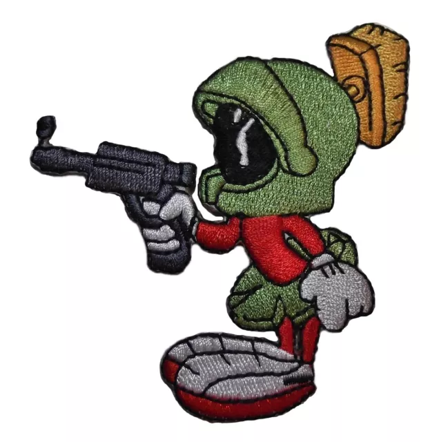 Looney Tunes Marvin the Martian w/ Gun Iron-on/Sew-on Embroidered PATCH
