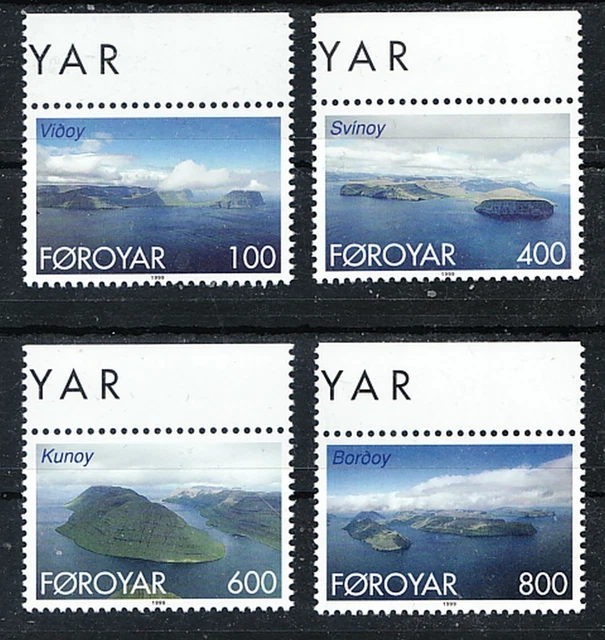 FÄRÖER Dänemark Jahrgang 1999 Freimarken Inseln Oberrand Mi 357 358 360 + 361 **