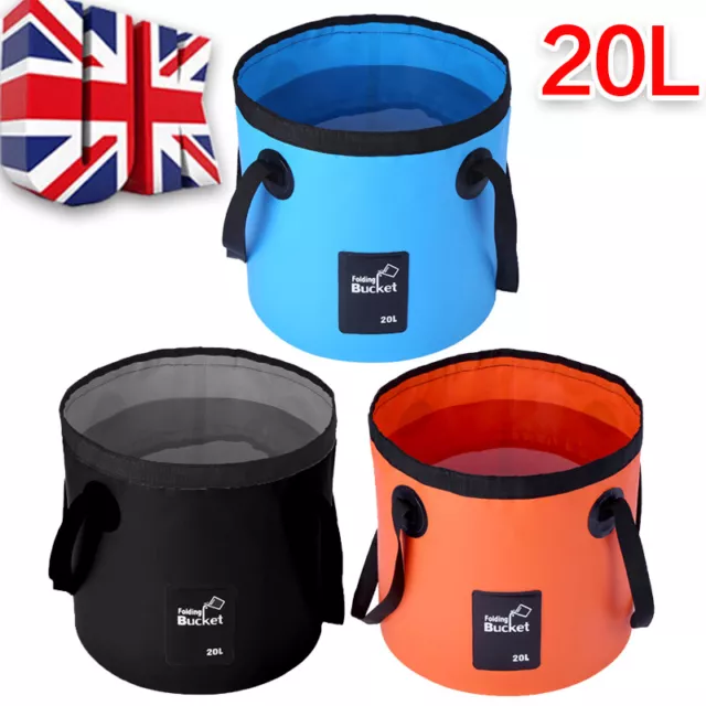 20L Folding Water Bucket Portable Collapsible Basin Wash Camping Outdoor Storage