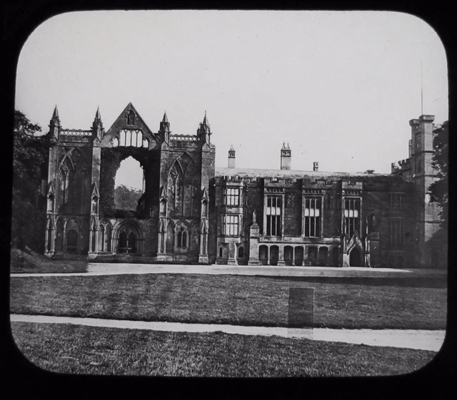 Glass Magic Lantern Slide NEWSTEAD ABBEY C1890 VICTORIAN PHOTO ENGLAND