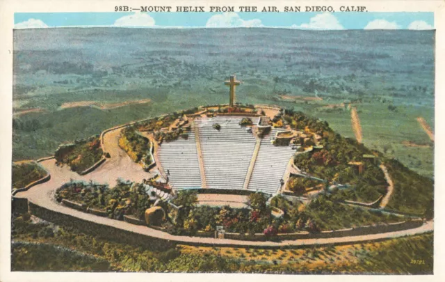 San Diego CA California, Mount Helix Amphitheater Aerial View, Vintage Postcard