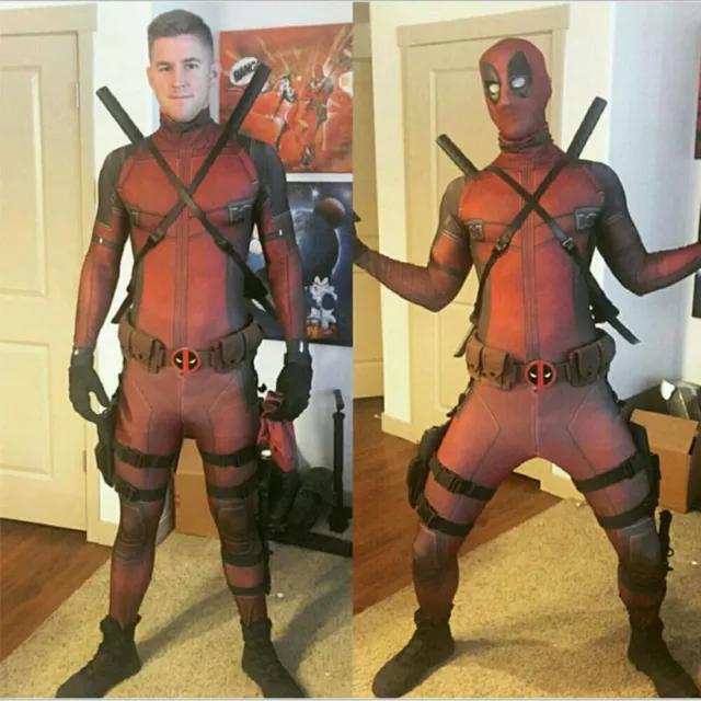 Deadpool Costume Adult Zentai Bodysuit Cosplay Suit Mask Halloween Xmas Jumpsuit