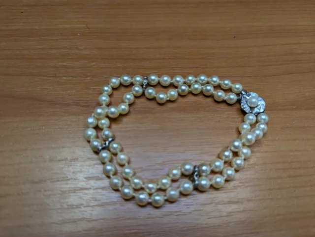 bracelet perles de culture, 2 rangs.