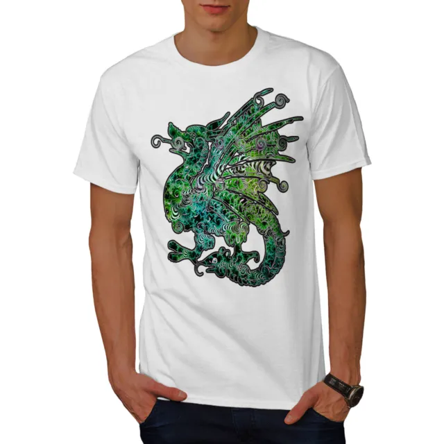 Wellcoda Fantasy Chinese Dragon Mens T-shirt, Welsh Graphic Design Printed Tee