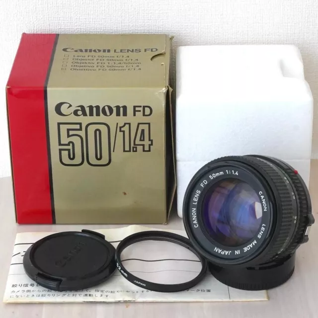 Near MINT Canon New FD 50mm f/1.4 MF Lens in BOX from Japan