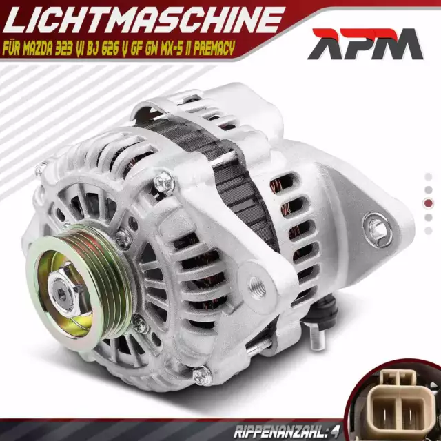 Generatore alternatore 80A per Mazda 323 VI ANNO 626 V GF GW MX-5 II NB Premacy