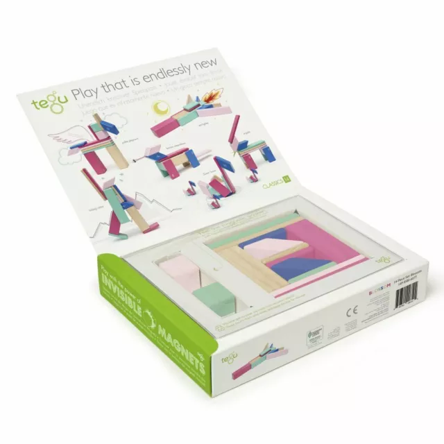 Tegu - Magnetic Wooden Blocks 14pc - Blossom