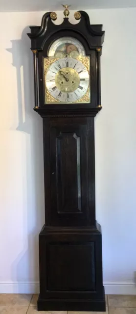 Antique  Oak Moon Phase Dial  Grandfather/Longcase Clock