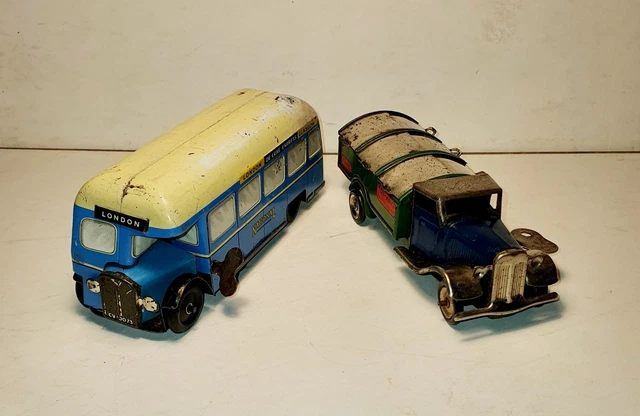 Van Automobile Transport Mécanique Minic Tri-Ang, Tôle, Années 1930, Vintage