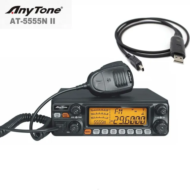 AnyTone AT-5555N II 10 Meter Radio for Truck, with CTCSS/DCS Function 60W Power