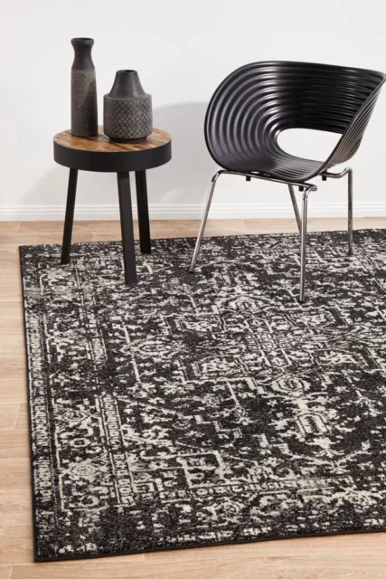 New Scape Charcoal Transitional Carpet Area Rug Floor Covering 230x160cm