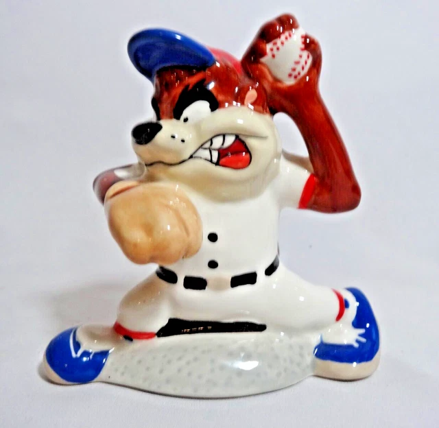 Gibson Looney Tunes Taz agitador de sal o pimienta de cerámica de 2 orificios para jugador de béisbol