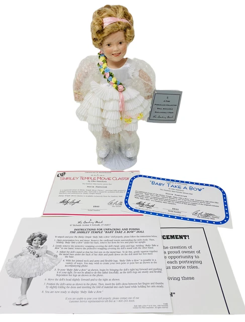 “Baby Take A Bow”, Shirley Temple Movie Classics Doll, Danbury Mint 1998, Mib