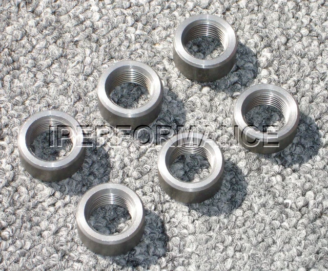 6 (Six) O2 Sensor Bungs (Steel), M18 x 1.5 Thread, Weld On, Oxygen Sensor Bung