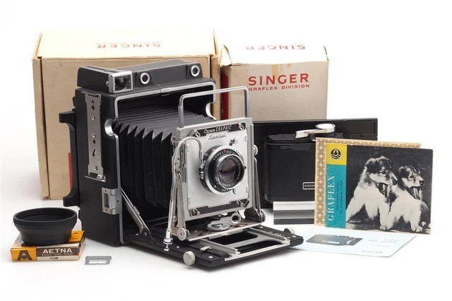 Graflex Crown Graphic Special 4x5 " W.4.7 / 135mm & Film Hold. (1685821145)
