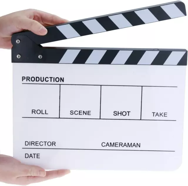 Acrylic Clapper Board Wooden Film Movie Clapboard Cut Action Scene Clapper