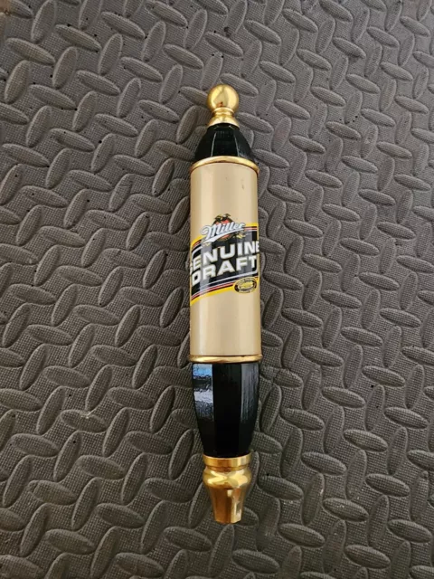 Miller Genuine Draft MGD Beer Tap Handle for Keg Draft - Black & Gold Logo - 12"