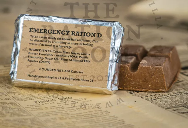 1940s/WW2 Blitz Wartime Sweet History American D BAR Ration Style Chocolate