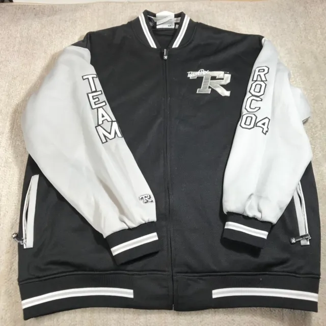 Team Roc Jacket Mens 2XL XXL Black Gray  Rocawear Full Zip Track Jacket Hip Hop
