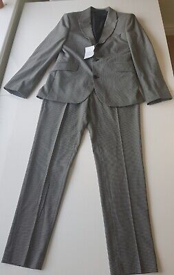 ASOS Mens Grey Check Suit, 2 Piece uk 38" blazer trousers 32" legnth BNWT xmas