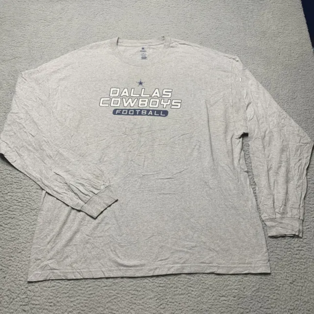 Dallas Cowboys NFL Gray Long Sleeve Shirt Logo Mens 2XL
