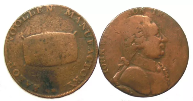 ~~ Angleterre Great Britain: 2 Half Penny Token 1794 et 1793   ~~