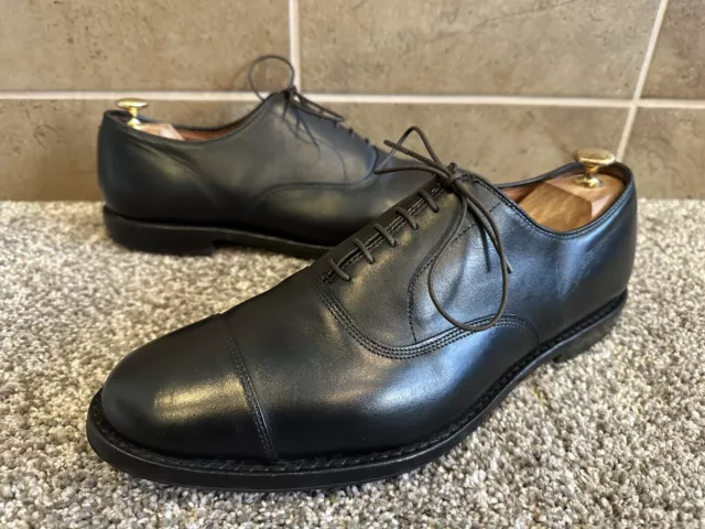 Allen Edmonds Park Avenue Mens Size 10.5 E Black Cap-Toe Leather Dress Shoes