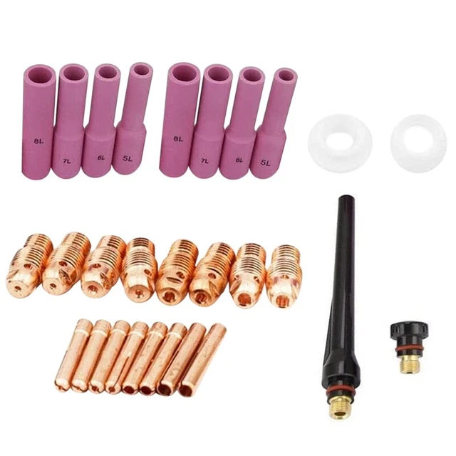 TIG Consumables KIT Long Aluminum Oxide Nozzle Cup Clamping Pliers Kö O8W7