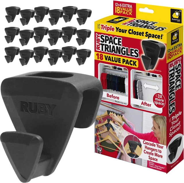Original AS-SEEN-ON-TV Ruby Space Triangles, Ultra- Premium Hanger Hooks Trip
